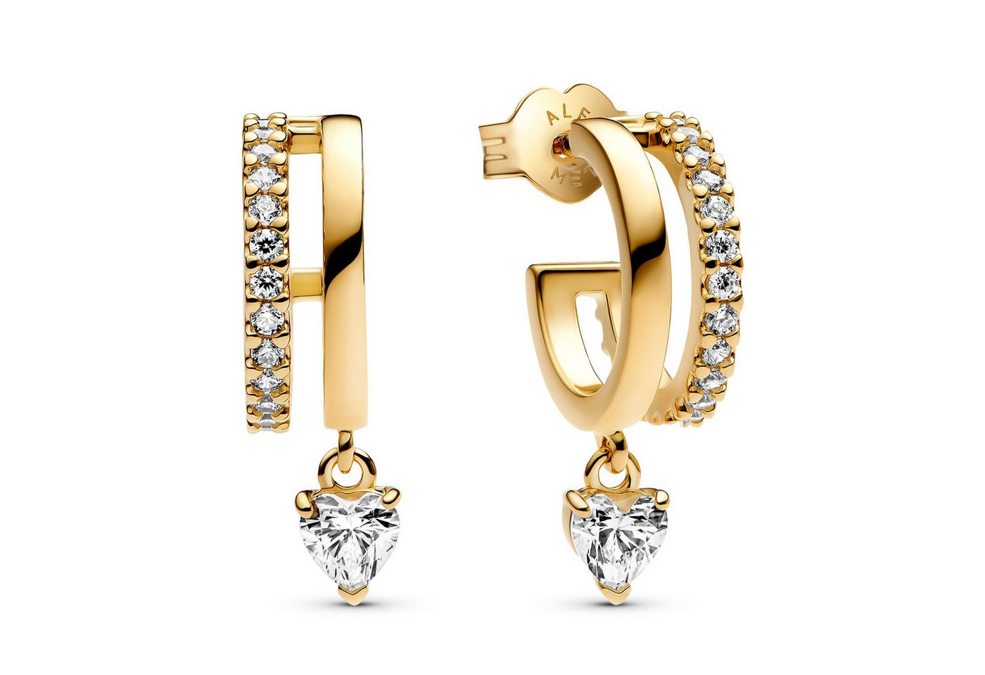 Pandora Paar Creolen Damen-Baumelndes Goldfarben von Pandora