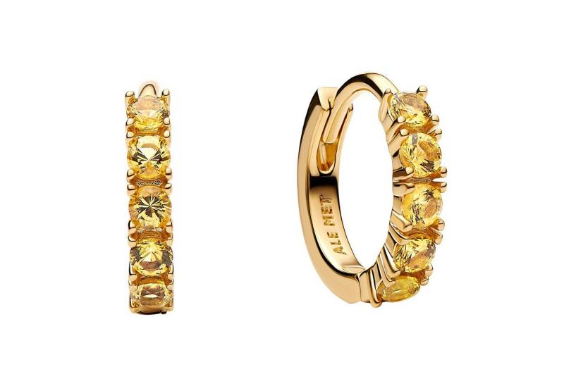Pandora Paar Creolen Damen-Huggies Goldfarben Gelb von Pandora