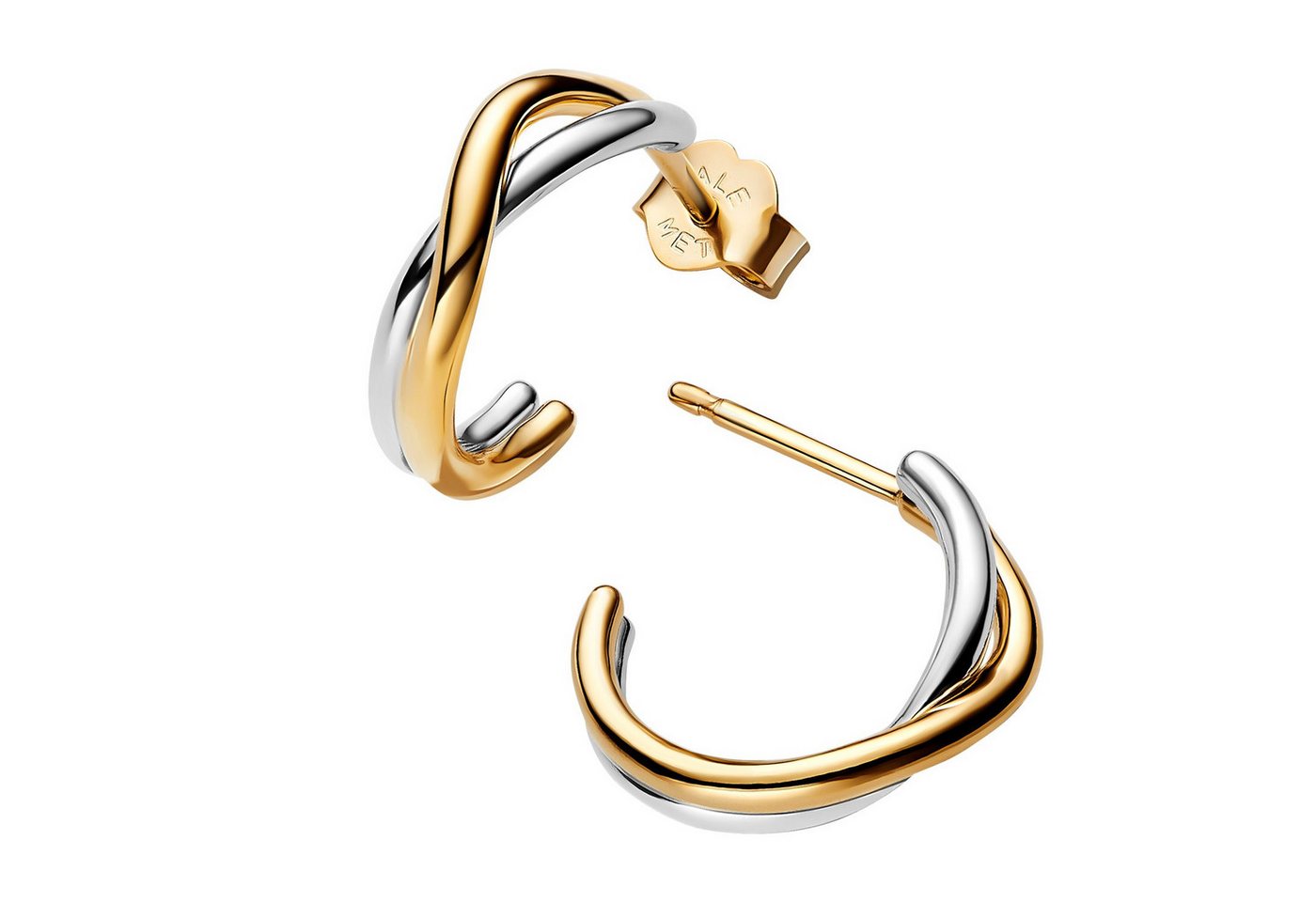 Pandora Paar Creolen Damen-Steck-Zweifarbig von Pandora