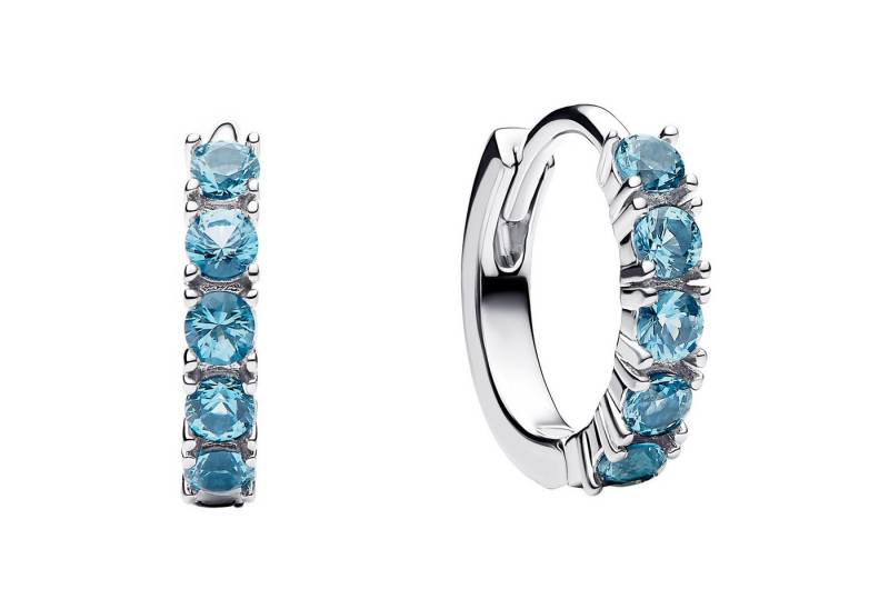 Pandora Paar Creolen Damen-Ceolen Huggie Hellblau Silber Pandora Paar Creolen Damen-Ceolen Huggie Hellblau Silber von Pandora