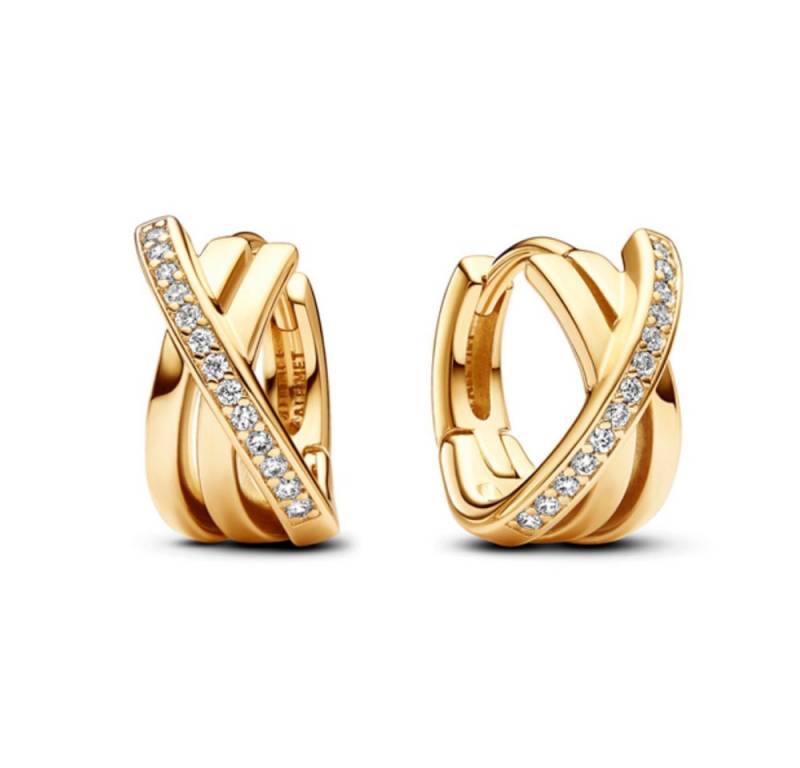 Pandora Paar Creolen 263150C01, Verschlungene Creolen Gold von Pandora