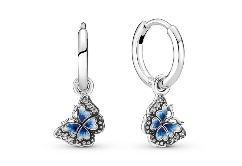 Pandora Paar Creolen Silber e Blauer Schmetterling von Pandora