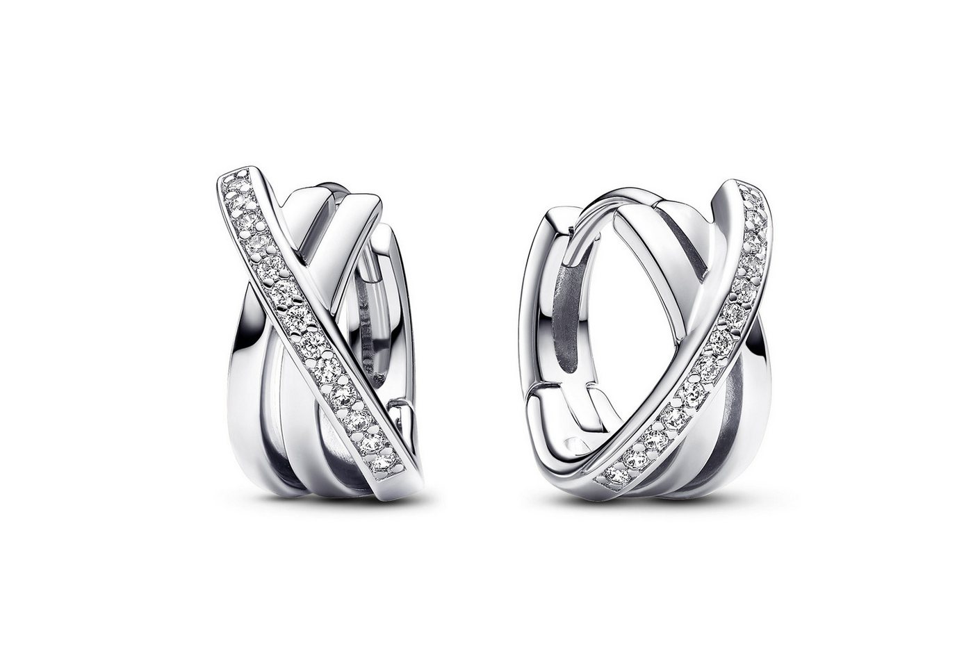 Pandora Paar Creolen Überkreuztes Pavé Silber Pandora Paar Creolen Überkreuztes Pavé Silber von Pandora