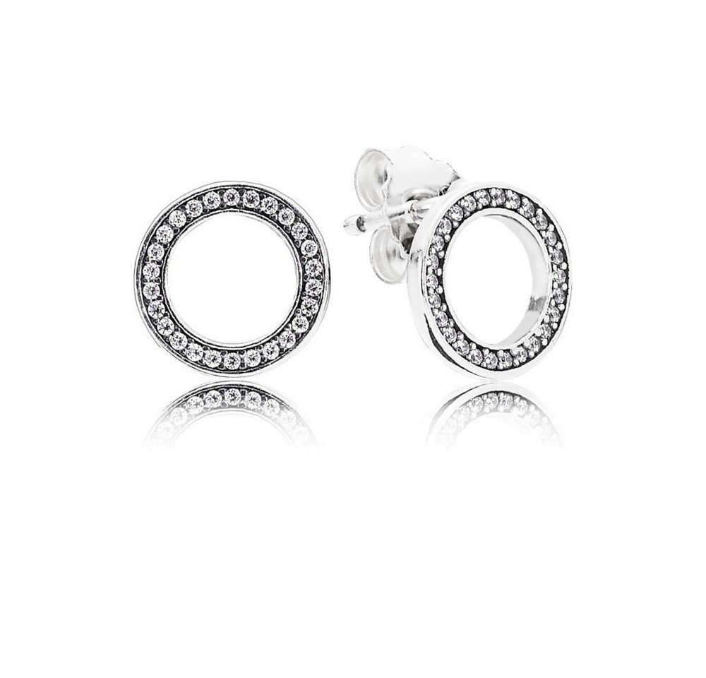 Pandora Paar Ohrstecker 290585CZ Ohrstecker Damen Funkelnder Kreis Silber von Pandora