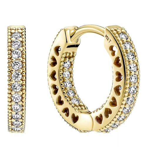 PANDORA SHINE Ohrringe "Creolen" gelbvergoldet, Zirkonia 266317C01 von PANDORA