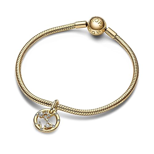 PANDORA Moments Sternzeichen Fische Charm-Anhänger aus Sterling Silber mit 14 Karat vergoldeter Metalllegierung, Zirkonia, Kompatibel Moments Armbänder, 762724C01 PANDORA Moments Sternzeichen Fische Charm-Anhänger aus Sterling Silber mit 14 Karat vergoldeter Metalllegierung, Zirkonia, Kompatibel Moments Armbänder, 762724C01 von PANDORA