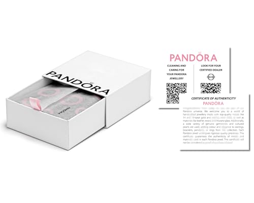 Pandora mittlere, eckige Damen-Schmuck-Geschenk-Box in der Farbe weiß - ideal für Ringe, Armbänder und Charms - inkl. Kissen von Pandora