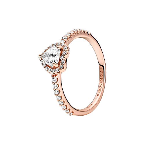 PANDORA Ring Rosé "funkelndes Herz" rosévergoldet, Zirkonia 188421C02 von Pandora