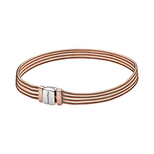 PANDORA Reflexions Mehrstrang-Schlangen-Gliederarmband in Roségold mit Sterling-Silber und 14 Karat rosévergoldete Metalllegierung Timeless Collection, 15cm von PANDORA