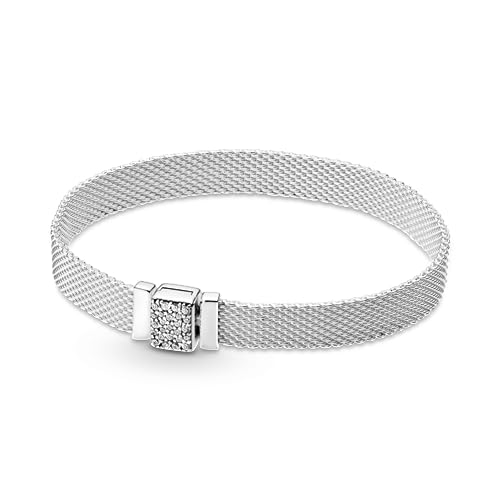 PANDORA Reflexions funkelnder Verschluss Armband in Silber, Sterling-Silber oxidiert und mit Cubic Zirkonia Steinen aus der Serie Timeless Collection, 16cm von PANDORA