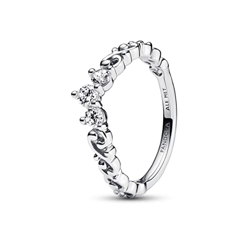 PANDORA Königlicher Wirbel Diadem-Ring aus Sterling Silber mit Zirkonia - kombinierbar mit Schmuck Moments Kollektion - Größe: 52 von PANDORA