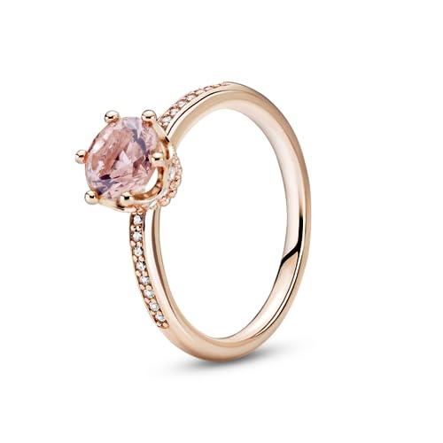 PANDORA Ring Rosé "Rosa funkelnde Krone" rosévergoldet Zirkonia 188289C01 von Pandora