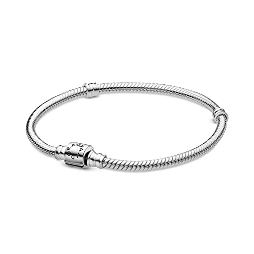 PANDORA Schlangen-Gliederarmband mit Zylinder-Verschluss in Sterling-Silber Moments Collection, Größe 21 von PANDORA