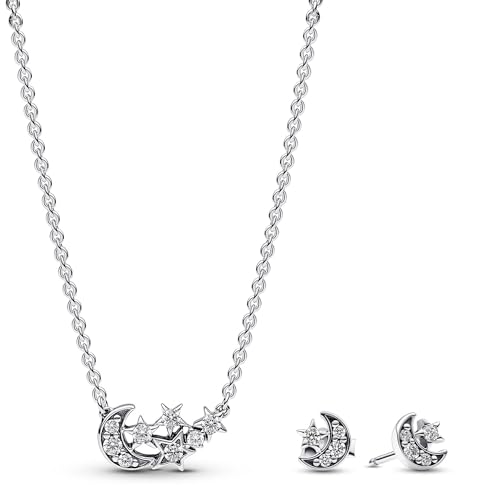 Pandora Schmuck-Set für Damen Funkelnder Mond & Stern Geschenkset 15904 von Pandora