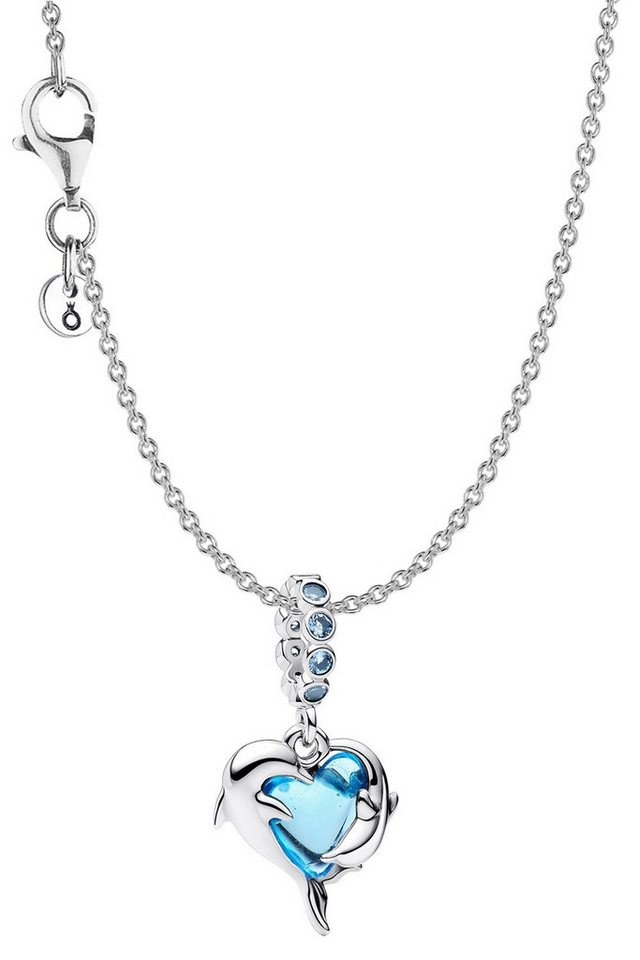 Pandora Schmuckset Silber Geschenk-Set Blaue Muranoglas Delfine von Pandora