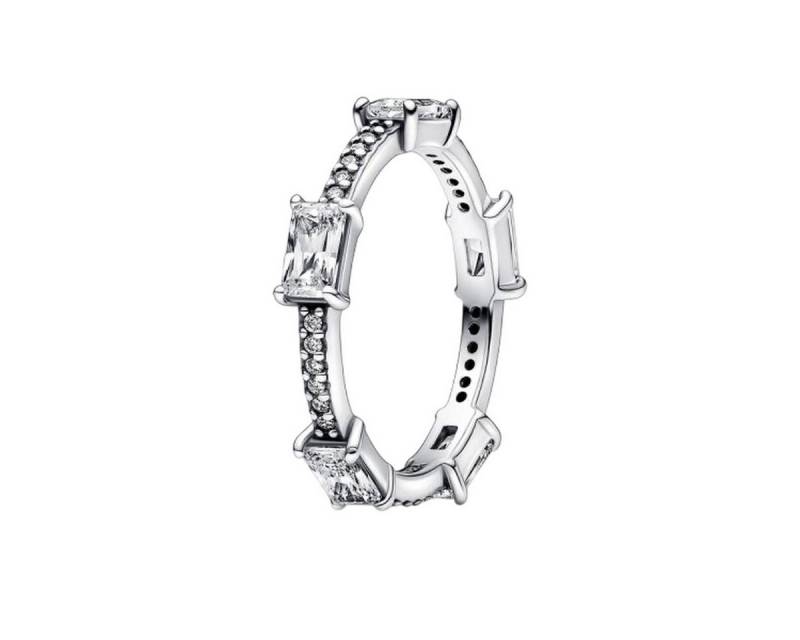 Pandora Silberring Ring Rechteckige Steine Pavé Funkelnd Silber Gr. 54 192397C01 von Pandora