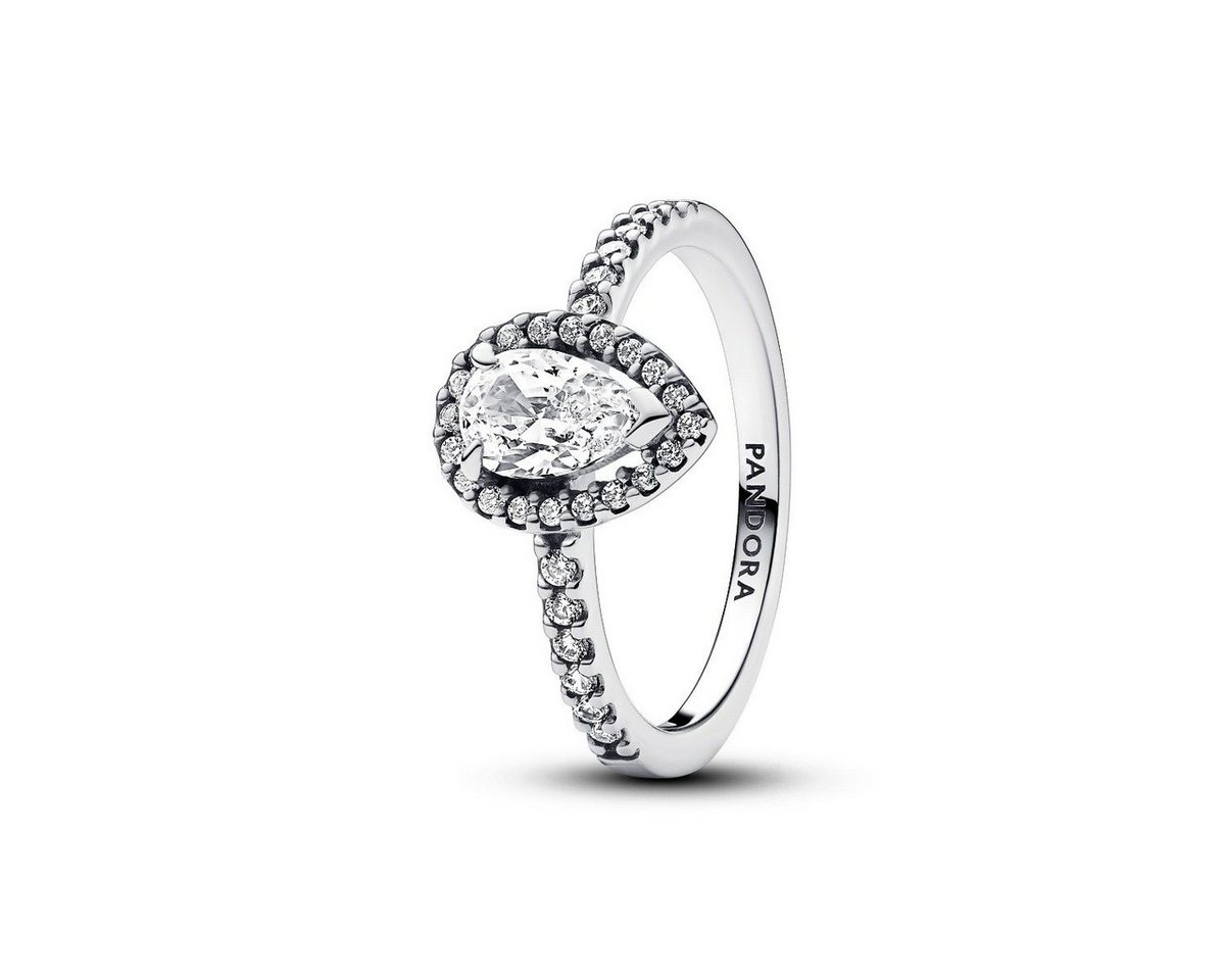 Pandora Silberring 192835C01 Ring Damen Funkelnder Birnen-Kranz Zirkonia Silber Gr. 52 von Pandora