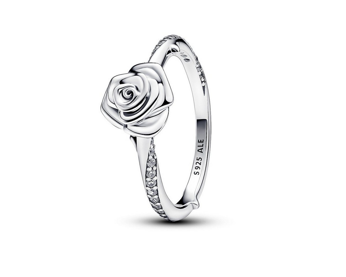 Pandora Silberring 193215C01 Ring Damen Blühende Rose Zirkonia Weiß Silber Gr. 54 von Pandora