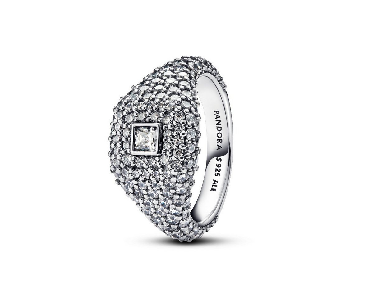 Pandora Silberring Cocktailring Damen Pavé-Quadrat Zirkonia Silber 193556C01 Gr. 54 von Pandora