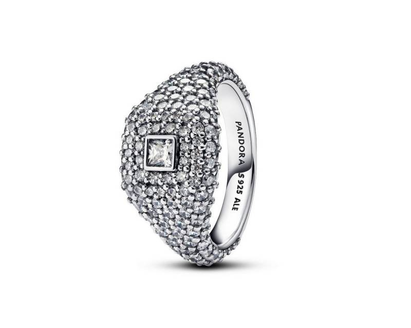 Pandora Silberring Cocktailring Damen Pavé-Quadrat Zirkonia Silber 193556C01 Gr. 54 von Pandora