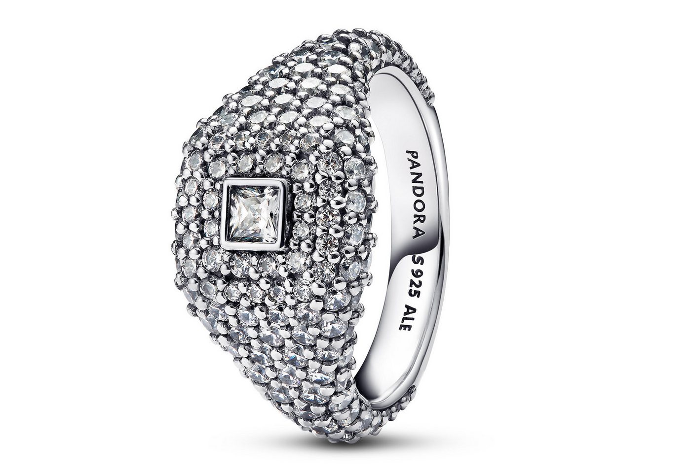 Pandora Silberring Cocktailring für Silber Quadratisches Pavé von Pandora