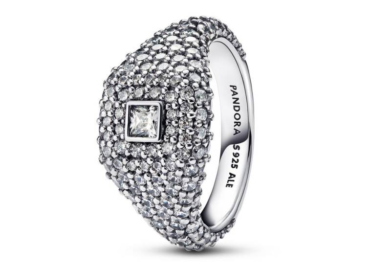 Pandora Silberring Cocktailring für Silber Quadratisches Pavé von Pandora