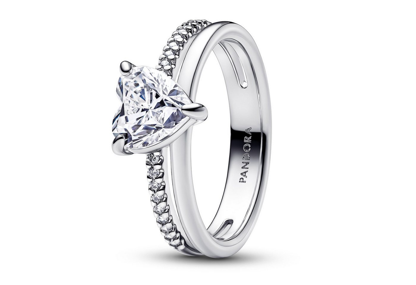 Pandora Silberring Damen-SilberDoppelschiene mit von Pandora