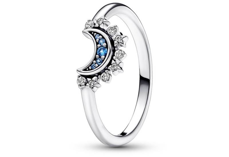 Pandora Silberring Damen-Himmlischer Blau Funkelnder Mond von Pandora