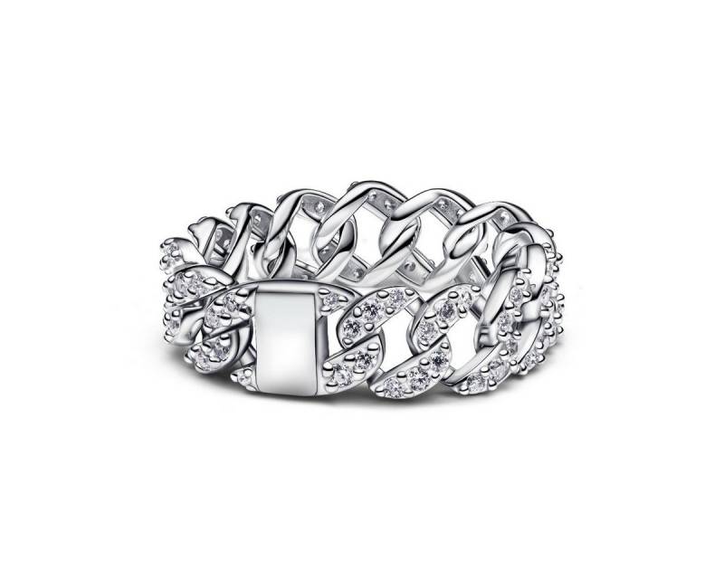 Pandora Silberring Ketten-Ring Damen Pavé Cuban Zirkon Sterling-Silber 193557C01 Gr. 52 von Pandora