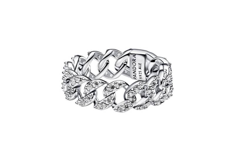 Pandora Silberring Ketten-Ring Damen Pavé Cuban Zirkon Sterling-Silber 193557C01 Gr. 56 von Pandora