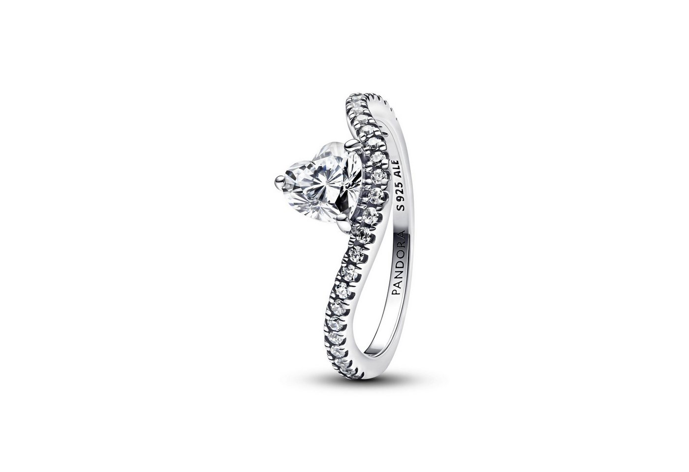 Pandora Silberring Pandora Ring Wavy Pavé Heart 193661C01-52 Pandora Silberring Pandora Ring Wavy Pavé Heart 193661C01-52 von Pandora