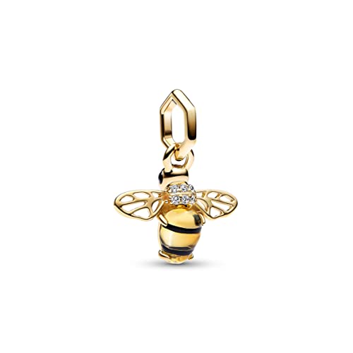 PANDORA Moments Funkelnde Biene Charm-Anhänger mit 14 Karat vergoldeter Metalllegierung und Cubic Zirkonia, Kompatibel Moments, 762672C01 PANDORA Moments Funkelnde Biene Charm-Anhänger mit 14 Karat vergoldeter Metalllegierung und Cubic Zirkonia, Kompatibel Moments, 762672C01 von PANDORA