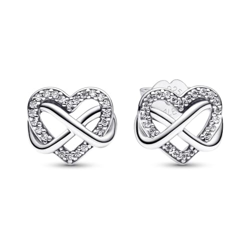 PANDORA Moments Funkelnde Unendlichkeits-Herz Ohrstecker aus Sterling Silber mit Zirkonia in der Farbe Silber, 292667C01 PANDORA Moments Funkelnde Unendlichkeits-Herz Ohrstecker aus Sterling Silber mit Zirkonia in der Farbe Silber, 292667C01 von PANDORA