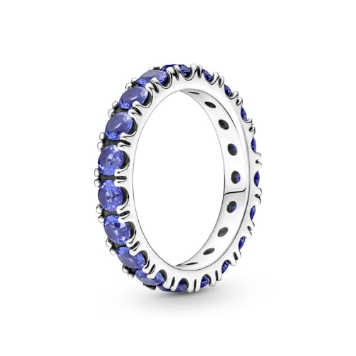 PANDORA Ring Timeless "funkelnde Reihe" silber, blaue Kristalle 190050C02 48 von Pandora