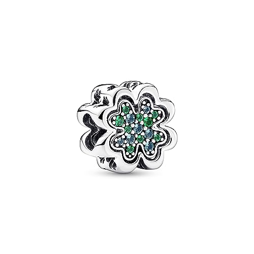 PANDORA Moments Teilbares Vierblättriges Kleeblatt Charm aus Sterling Silber mit Kristallen, Kompatibel Moments Armbändern, 792752C01 PANDORA Moments Teilbares Vierblättriges Kleeblatt Charm aus Sterling Silber mit Kristallen, Kompatibel Moments Armbändern, 792752C01 von PANDORA
