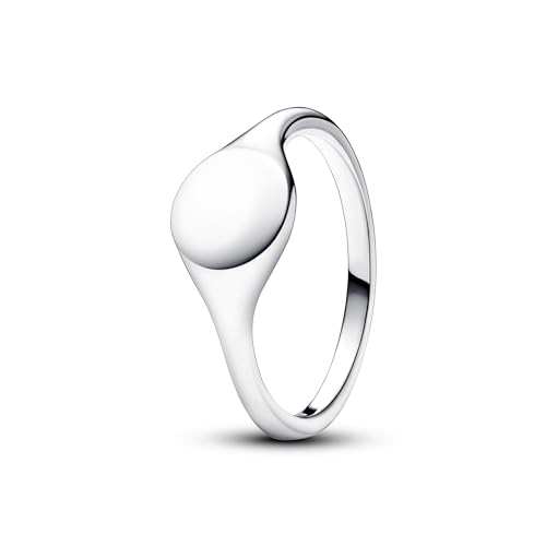 PANDORA Gravierbarer Siegelring aus Sterling Silber, Moments Kollektion, Größe 52, 193093C00-52 von PANDORA