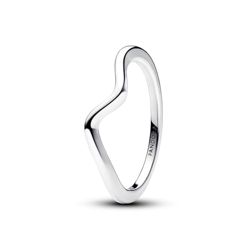 PANDORA Timeless Polierte Welle Ring aus Sterling-Silber, Größe 52, 193095C00-52 von PANDORA