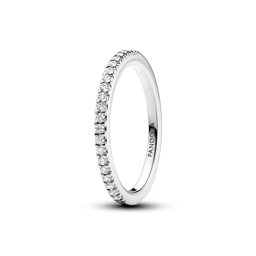 PANDORA Timeless Funkelnder Band-Ring aus Sterling Silber mit Cubic Zirkoniastein verziert, Größe: 54, 192999C01-54 von PANDORA