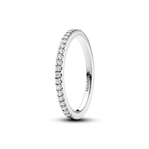 PANDORA Timeless Funkelnder Band-Ring aus Sterling Silber mit Cubic Zirkoniastein verziert, Größe: 56, 192999C01-56 von PANDORA