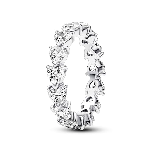 PANDORA Timeless Herzreihe Ewigkeits-Ring aus Sterling Silber mit Cubic Zirkonia, Größe 52, 193103C01-52 von PANDORA