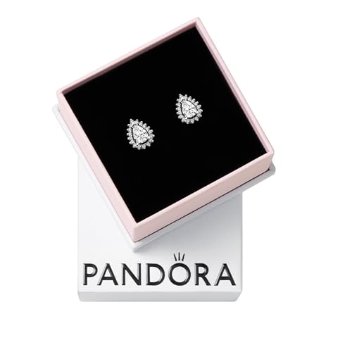 PANDORA Timeless Funkelnde Birnen-Kranz Ohrringe aus Sterling Silber mit Zirkonia, 292834C01 von PANDORA