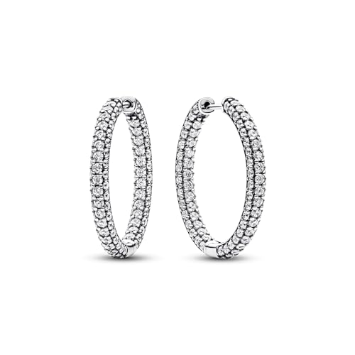 PANDORA Timeless Einreihige Pavé Ohrringe aus Sterling Silber mit Zirkonia, 293016C01 von PANDORA