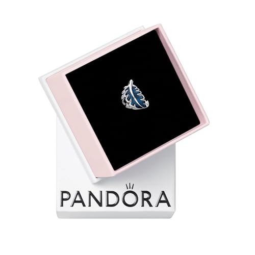 PANDORA Blaue geschwungene Feder Charm aus Sterling-Silber mit Emaille in der Farbe Silber-Blau, PANDORA Moments Kollektion, 792576C01 PANDORA Blaue geschwungene Feder Charm aus Sterling-Silber mit Emaille in der Farbe Silber-Blau, PANDORA Moments Kollektion, 792576C01 von PANDORA