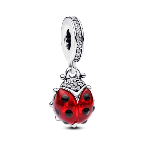 PANDORA Roter Marienkäfer Charm-Anhänger aus Sterling-Silber mit Emaille in der Farbe Silber-Rot, PANDORA Moments Kollektion, 792571C01 PANDORA Roter Marienkäfer Charm-Anhänger aus Sterling-Silber mit Emaille in der Farbe Silber-Rot, PANDORA Moments Kollektion, 792571C01 von PANDORA
