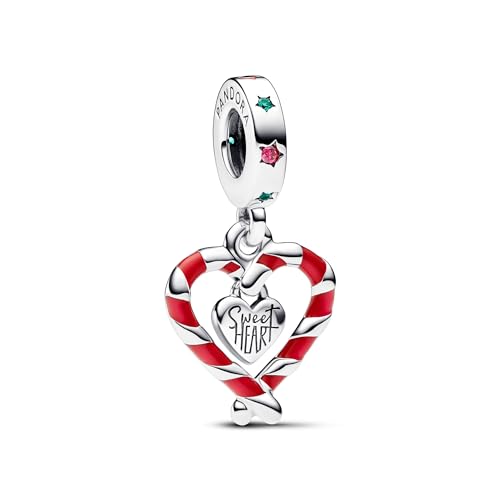 PANDORA Moments Doppelte Zuckerstange Herz Weihnachts-Charm-Anhänger aus Sterling Silber, Kompatibel Moments Armbändern, 792822C01 PANDORA Moments Doppelte Zuckerstange Herz Weihnachts-Charm-Anhänger aus Sterling Silber, Kompatibel Moments Armbändern, 792822C01 von PANDORA