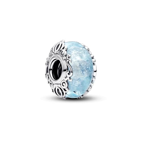 PANDORA Disney Cinderella Murano-Glas-Charm aus Sterling-Silber, kompatibel Moments Armbändern, 793073C00 von PANDORA