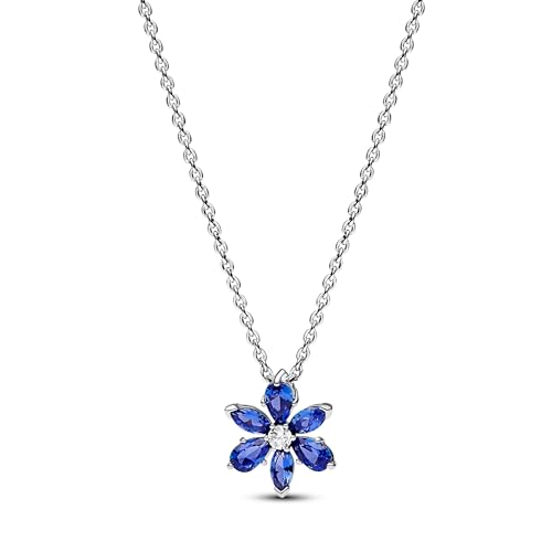 PANDORA Timeless Funkelnde Blaue Herbarium Cluster Anhänger Halskette aus Sterling Silber mit Zirkonia Steinen, Größe 45cm, 392387C02-45 PANDORA Timeless Funkelnde Blaue Herbarium Cluster Anhänger Halskette aus Sterling Silber mit Zirkonia Steinen, Größe 45cm, 392387C02-45 von PANDORA