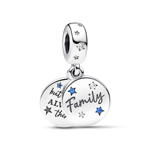 PANDORA Moments Geliebte Familie Doppelter Charm-Anhänger aus Sterling Silber mit Zirkonia, Kompatibel Moments Armbändern, 792987C01 PANDORA Moments Geliebte Familie Doppelter Charm-Anhänger aus Sterling Silber mit Zirkonia, Kompatibel Moments Armbändern, 792987C01 von PANDORA