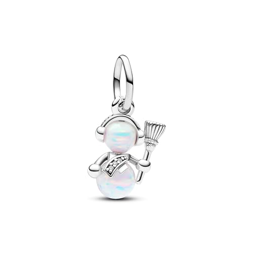 PANDORA Moments Schillernder Schneemann Charm-Anhänger aus Sterling Silber mit künstlichen Opalen, Kompatibel Moments Armbändern, 792981C01 PANDORA Moments Schillernder Schneemann Charm-Anhänger aus Sterling Silber mit künstlichen Opalen, Kompatibel Moments Armbändern, 792981C01 von PANDORA