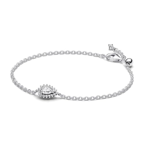PANDORA Timeless Funkelndes Birnen-Kranz Gliederarmband aus Sterling-Silber mit Cubic Zirkonia, Timeless Kollektion, 20cm, 593001C01-20 PANDORA Timeless Funkelndes Birnen-Kranz Gliederarmband aus Sterling-Silber mit Cubic Zirkonia, Timeless Kollektion, 20cm, 593001C01-20 von PANDORA